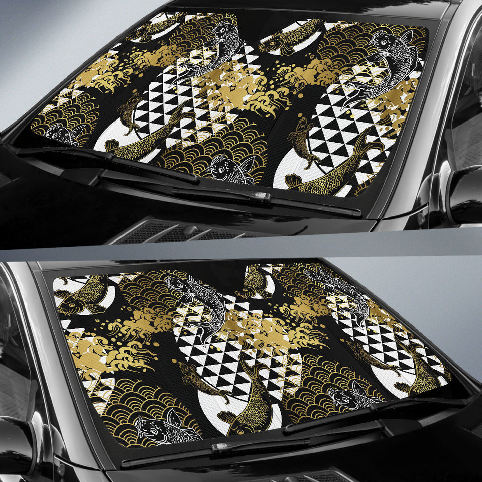 Koi Fish Carp Fish Japanese Pattern Car Sun Shade