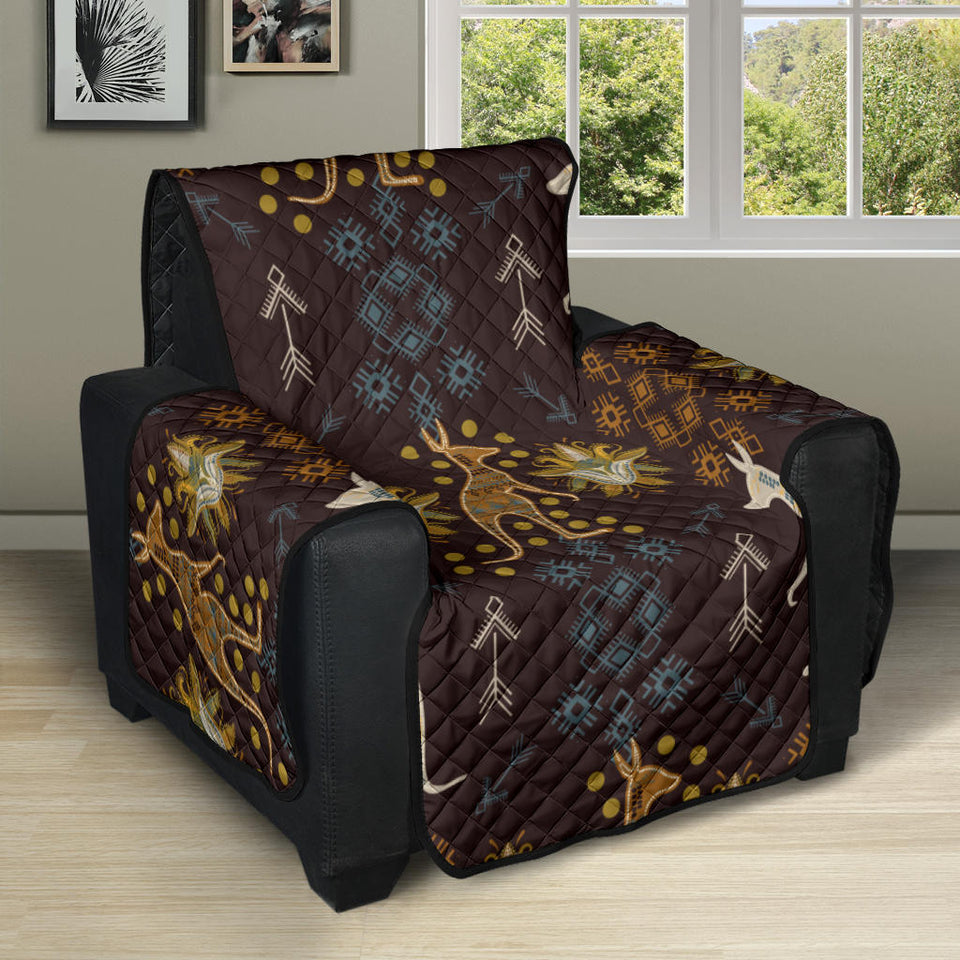 Kangaroo Aboriginal Theme Pattern  Recliner Cover Protector