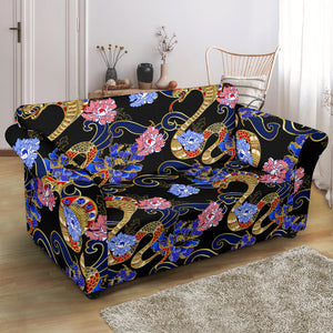 Snake Flower Pattern Loveseat Couch Slipcover