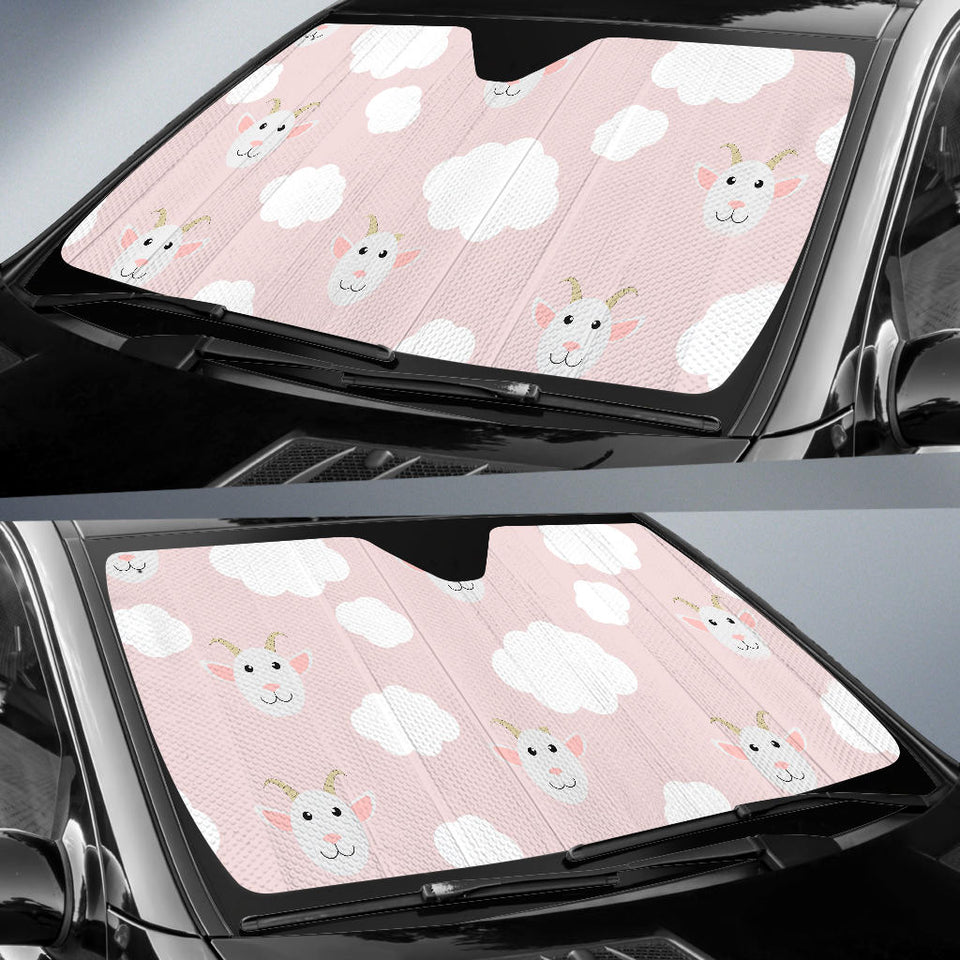 Goat Could Pink Pattern Car Sun Shade
