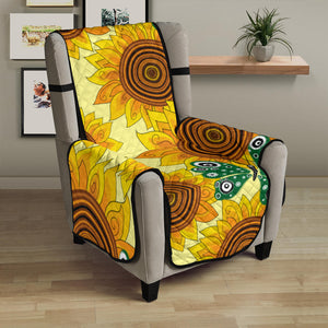 Sunflower Butterfly Pattern Chair Cover Protector