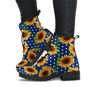 Sunflower Pokka Dot Pattern Leather Boots