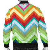 Rainbow Zigzag Chavron Pattern Men Bomber Jacket