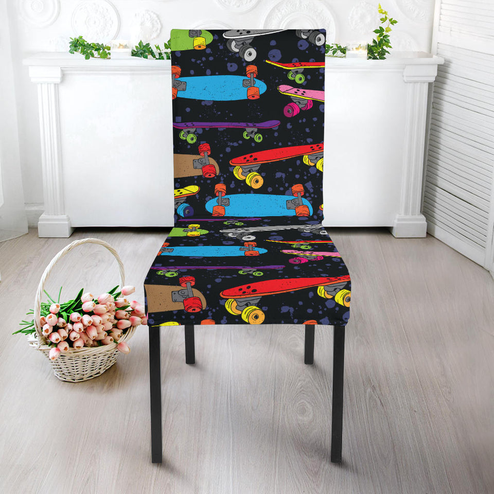 Skate Board Pattern Print Design 03 Dining Chair Slipcover
