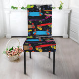 Skate Board Pattern Print Design 03 Dining Chair Slipcover