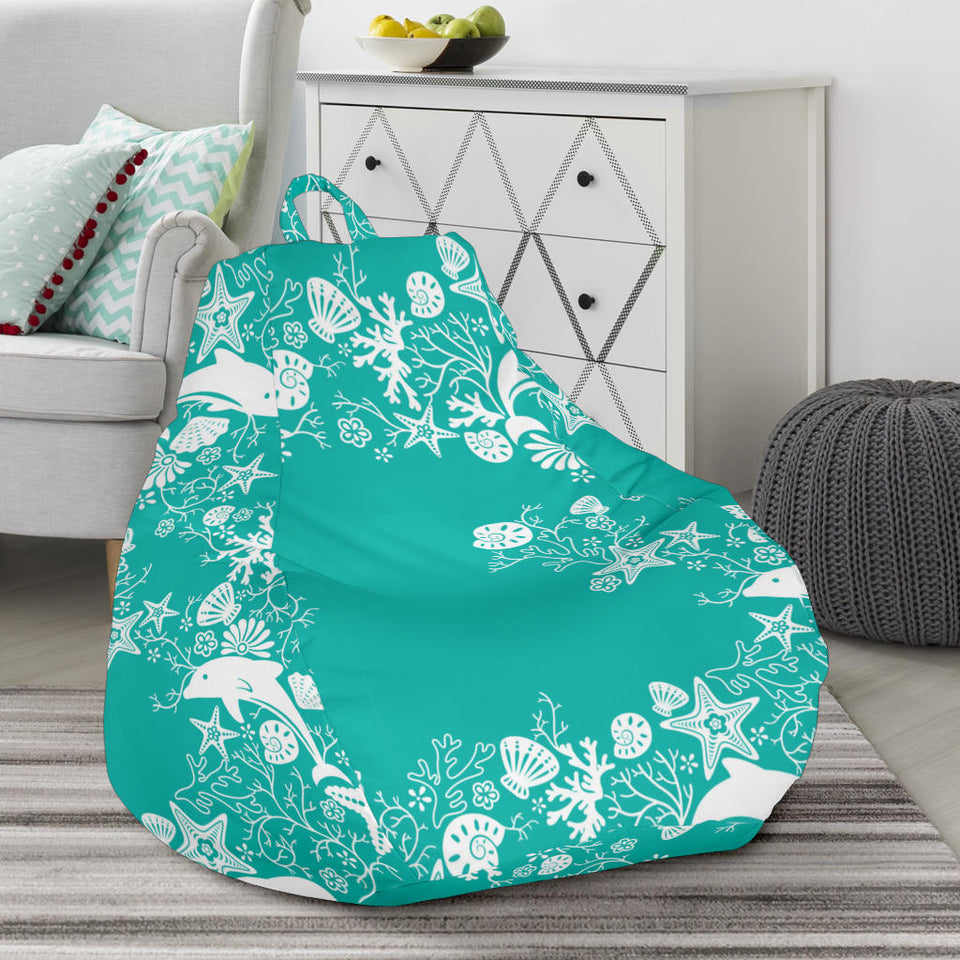 Dolphin Sea Shell Starfish Pattern Bean Bag Cover