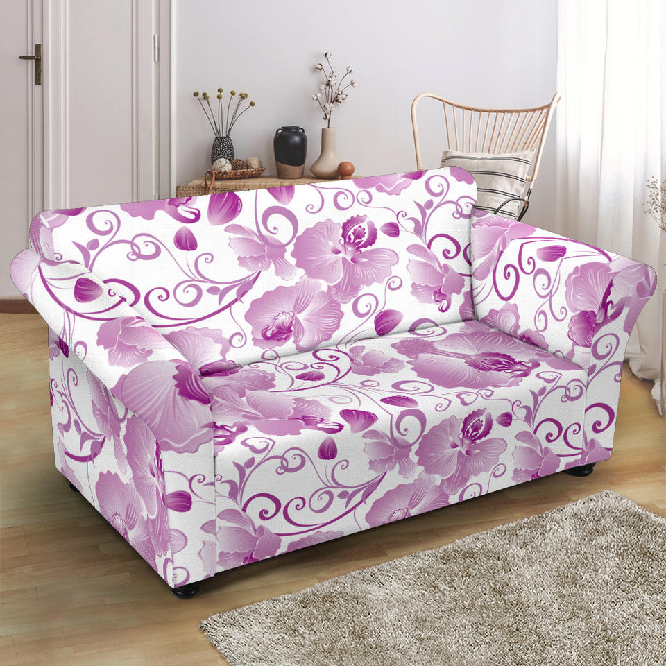 Orchid Pattern Loveseat Couch Slipcover