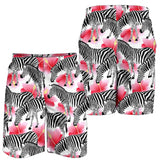 Zebra Red Hibiscus Pattern Men Shorts
