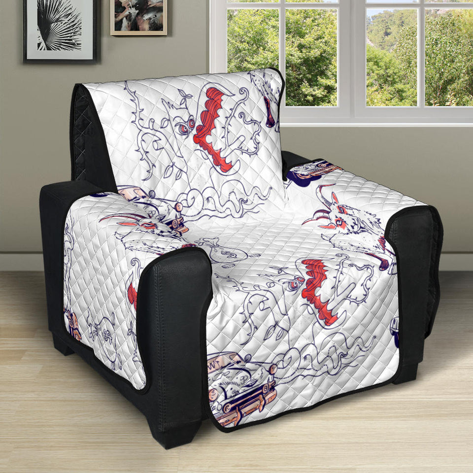 Goat Car Pattern Recliner Cover Protector