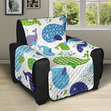 Whale Stripe Dot Pattern Recliner Cover Protector