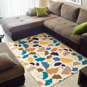 Colorful Ginkgo Leaves Pattern Area Rug