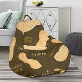 Peanut Pattern Green Background Bean Bag Cover