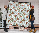 Squirrel Pattern Print Design 02 Premium Quilt