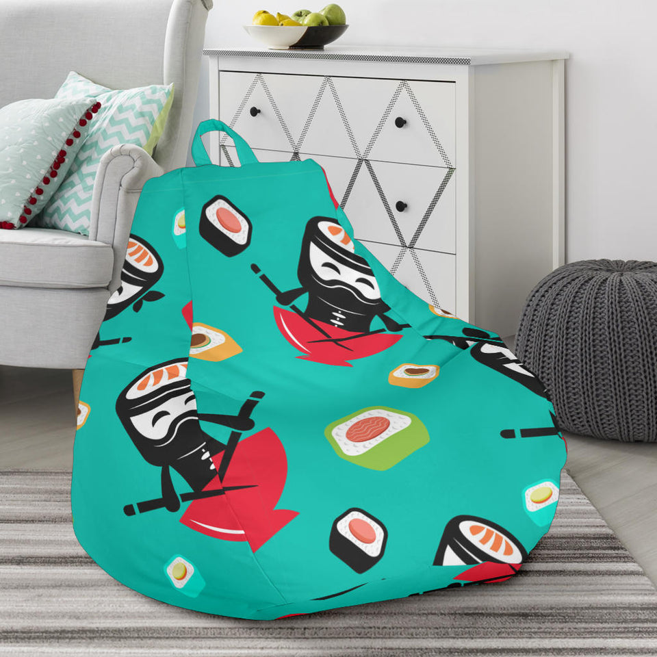 Ninja Sushi Pattern Bean Bag Cover