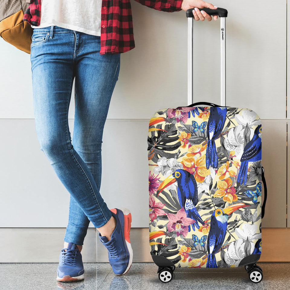 Toucan Leaves Flower Pattern Luggage Covers
