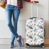 Peacock Pink Flower Pattern Cabin Suitcases Luggages