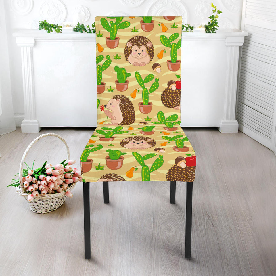 Hedgehog Pattern Print Design 02 Dining Chair Slipcover