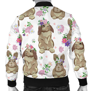 Rabbit Pattern Men Bomber Jacket