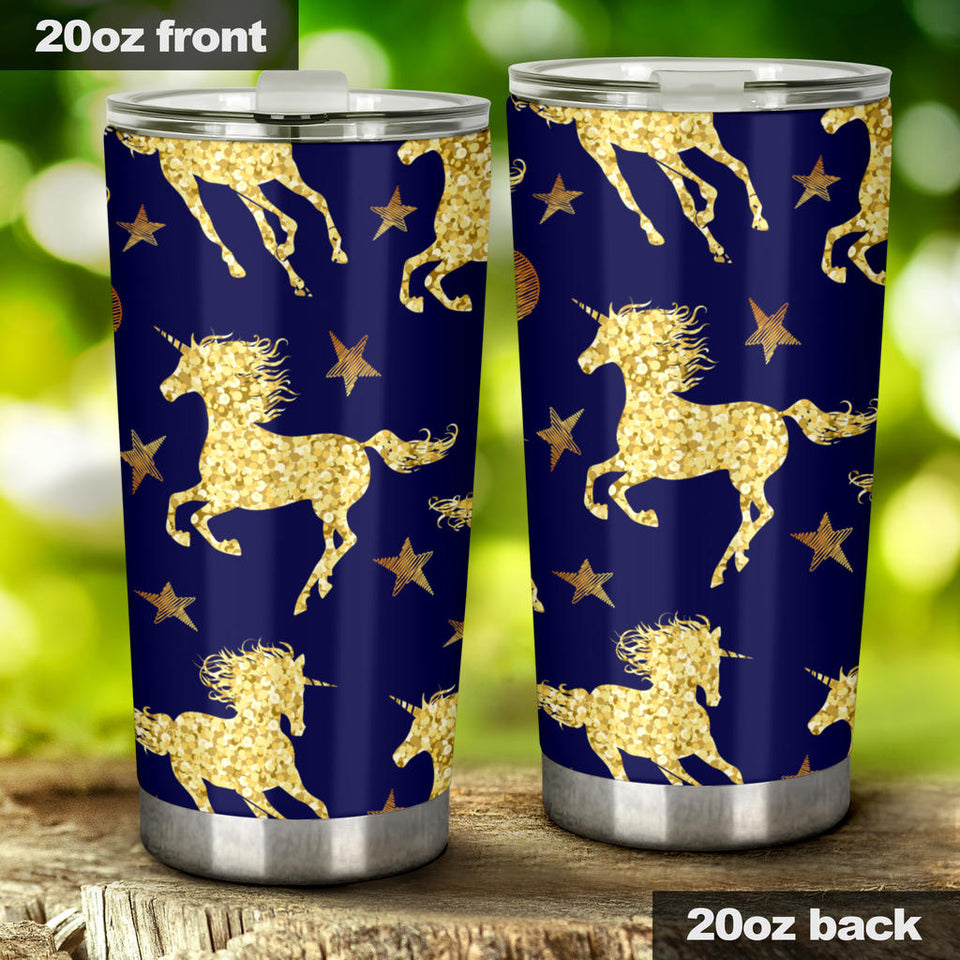 Unicorn Gold Pattern Tumbler