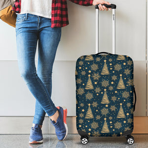 Gold Snowflake Chirstmas Pattern Luggage Covers