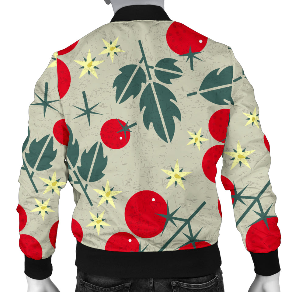 Hand Drawn Tomato Pattern Men Bomber Jacket