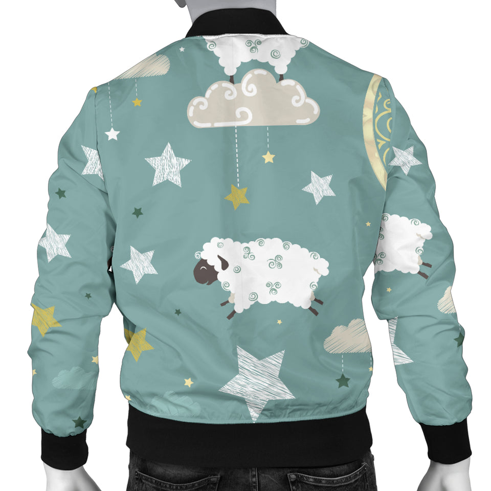 Sheep Sweet Dream Pattern Men Bomber Jacket