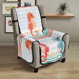 Seahorse Pattern Theme Chair Cover Protector