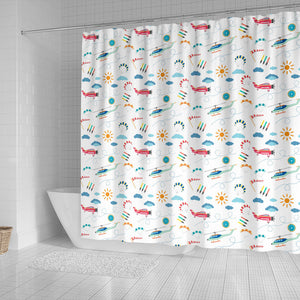 Helicopter Plane Pattern Shower Curtain Fulfilled In US