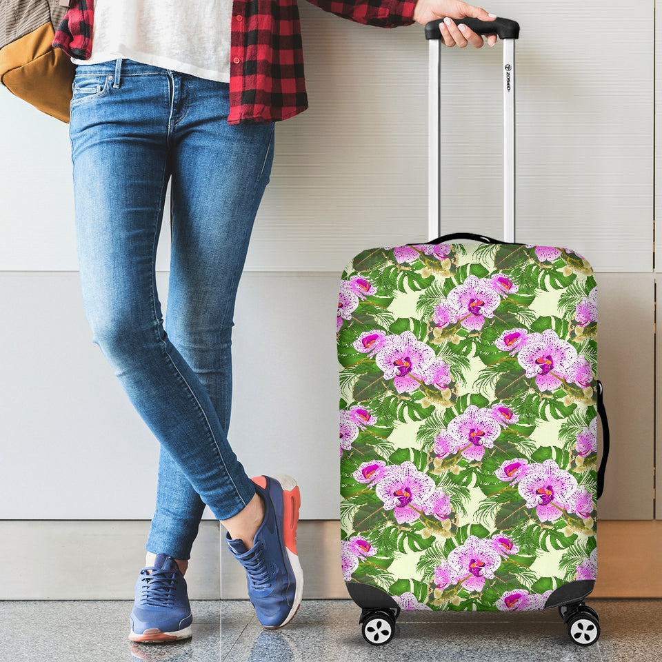 Orchid Leaves Pattern Luggage Covers