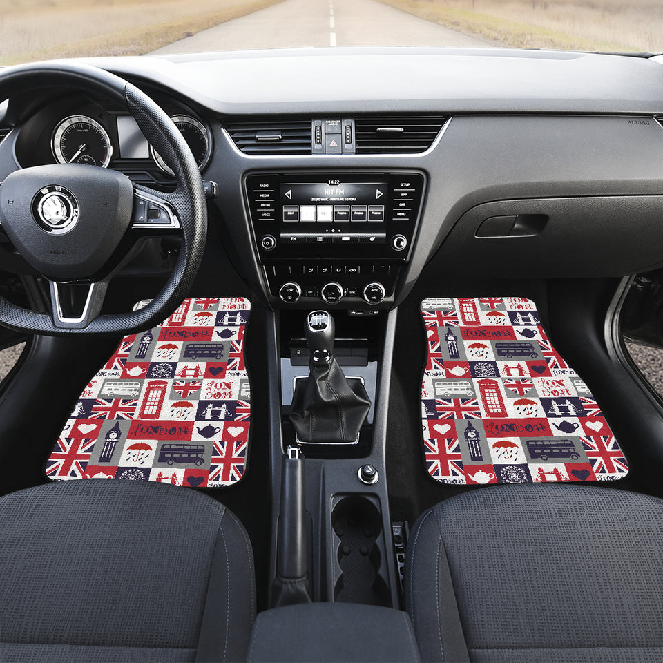 British Pattern Print Design 03 Front Car Mats