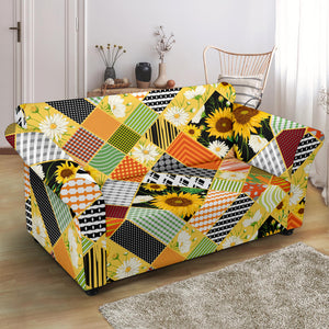 Sunflower Pattern Loveseat Couch Slipcover