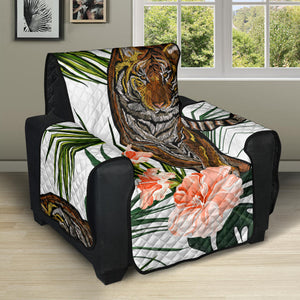 Bengal Tiger Hibicus Pattern Recliner Cover Protector