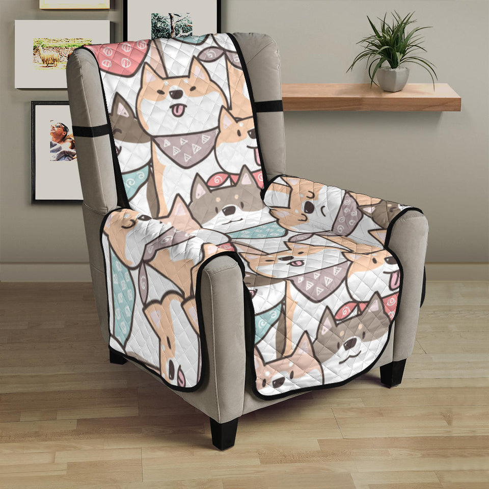 Shiba Inu Pattern Chair Cover Protector