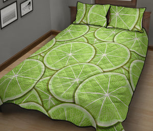 Sliced Lime Pattern Quilt Bed Set