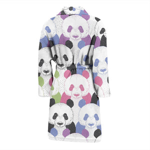 Colorful Panda Pattern Men Bathrobe