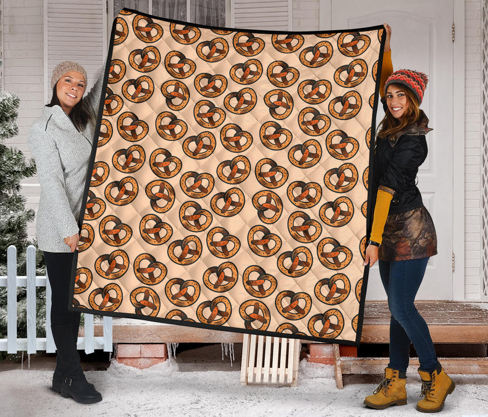 Pretzels Pattern Print Design 02 Premium Quilt