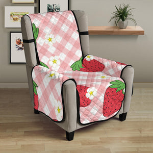 Strawberry Pattern Stripe Background Chair Cover Protector