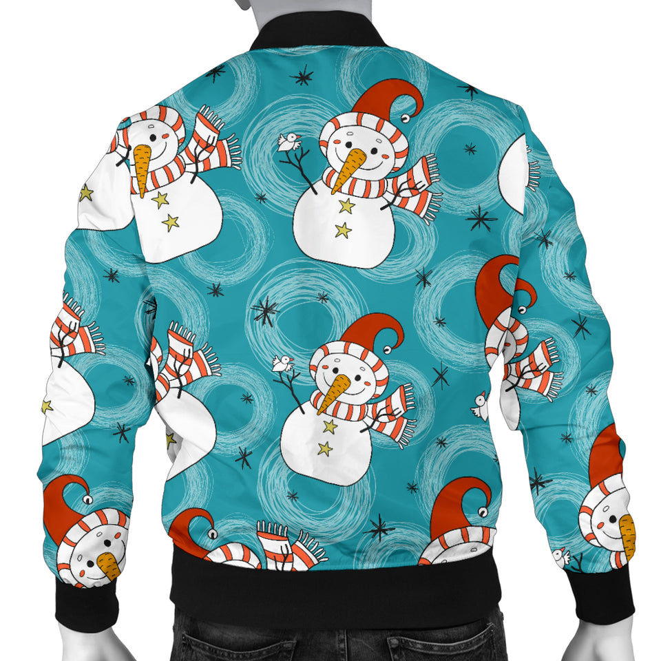 Snowman Chirstmas Pattern Men Bomber Jacket