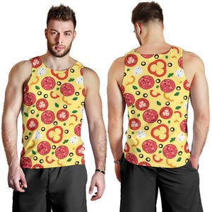 Pizza Tomato Salami Texture Pattern Men Tank Top