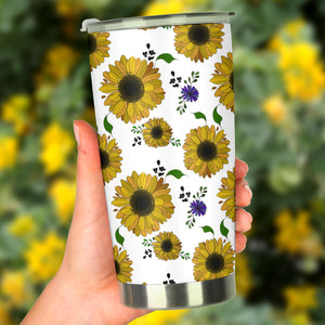 Sunflower Pattern Background Tumbler