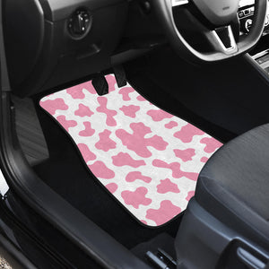 Pink Cow Skin Pattern Front Car Mats