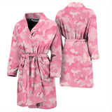 Pink Camo Camouflage Pattern Men Bathrobe