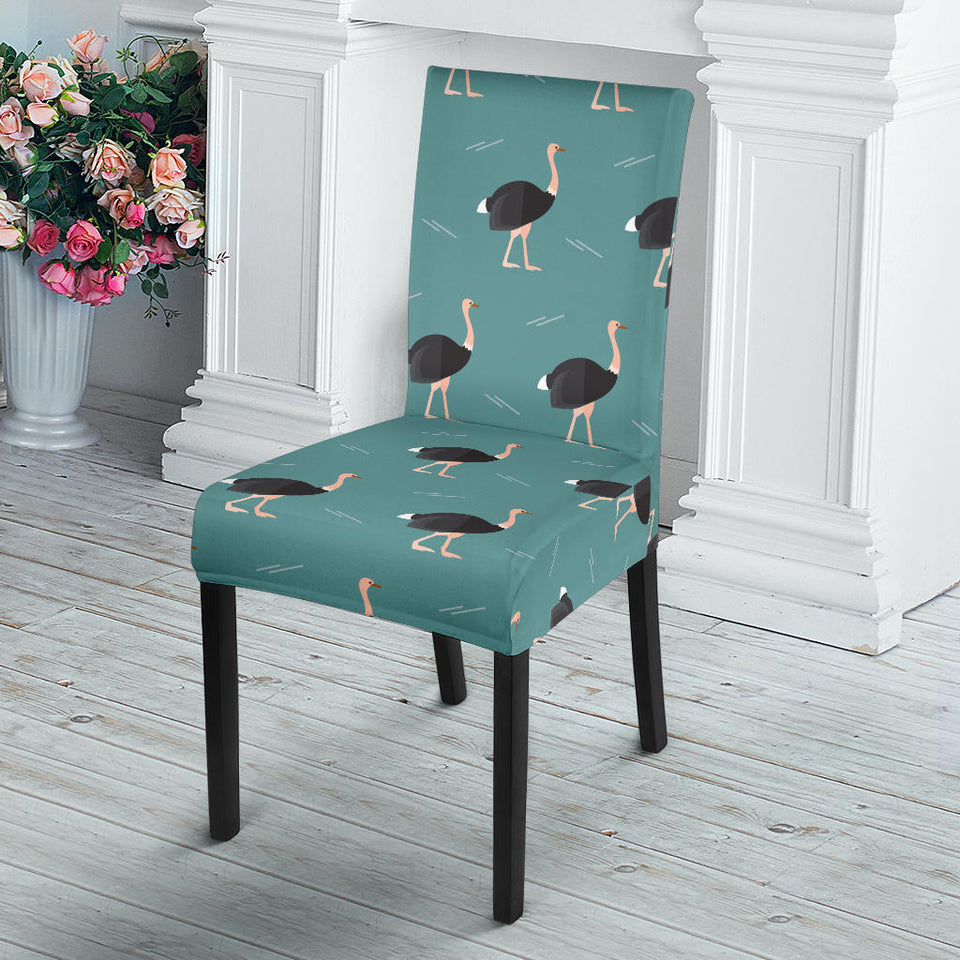 Ostrich Pattern Print Design 01 Dining Chair Slipcover