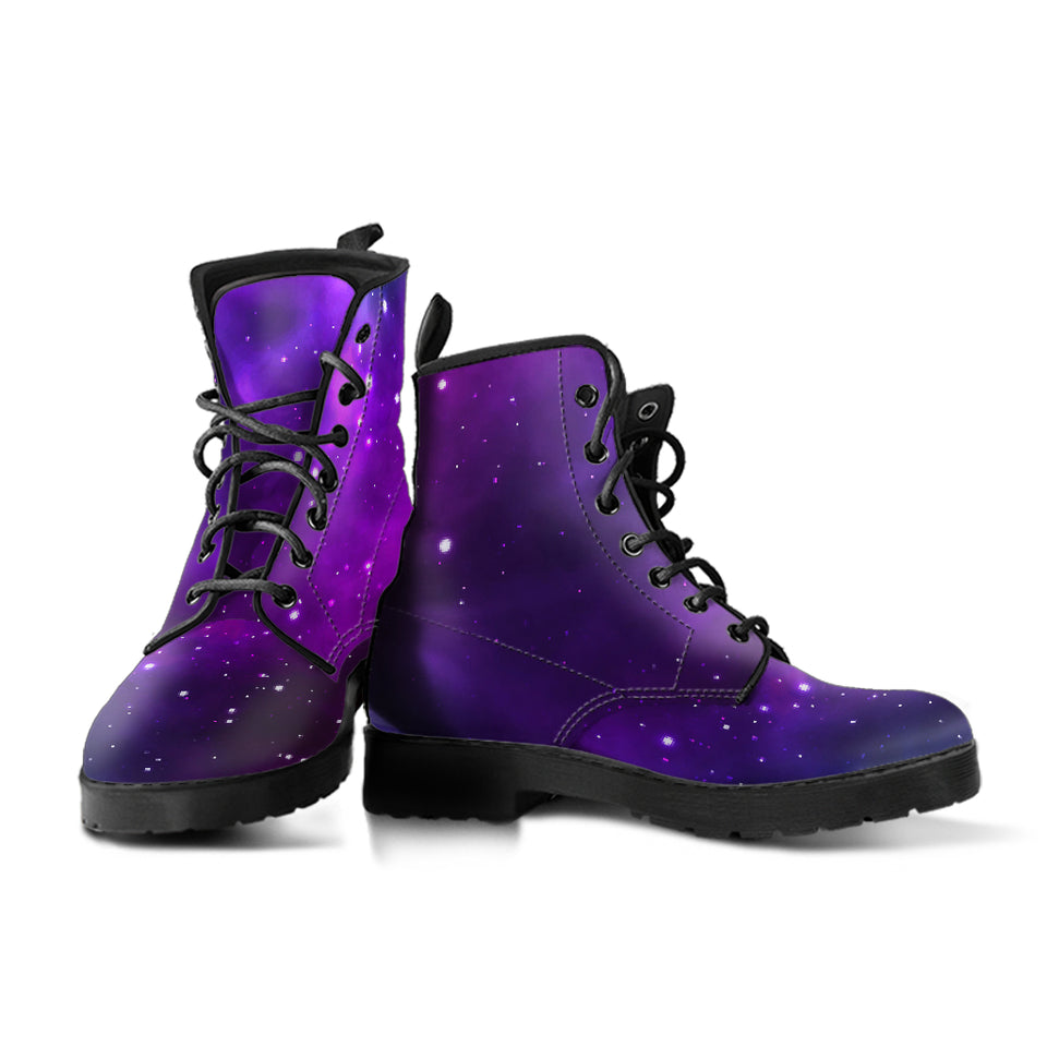 Pink Space Galaxy Pattern4 Leather Boots