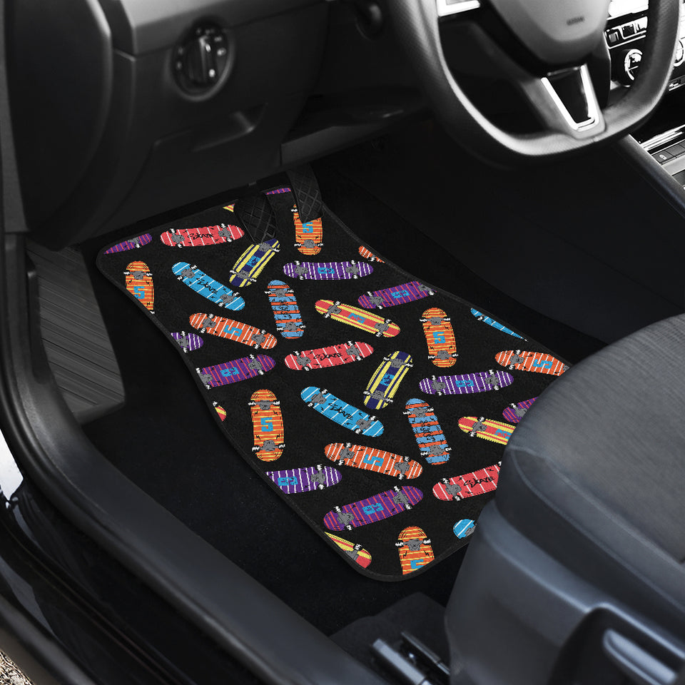 Skate Board Pattern Print Design 04 Front and Back Car Mats