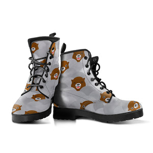 Cute Otter Pattern Leather Boots