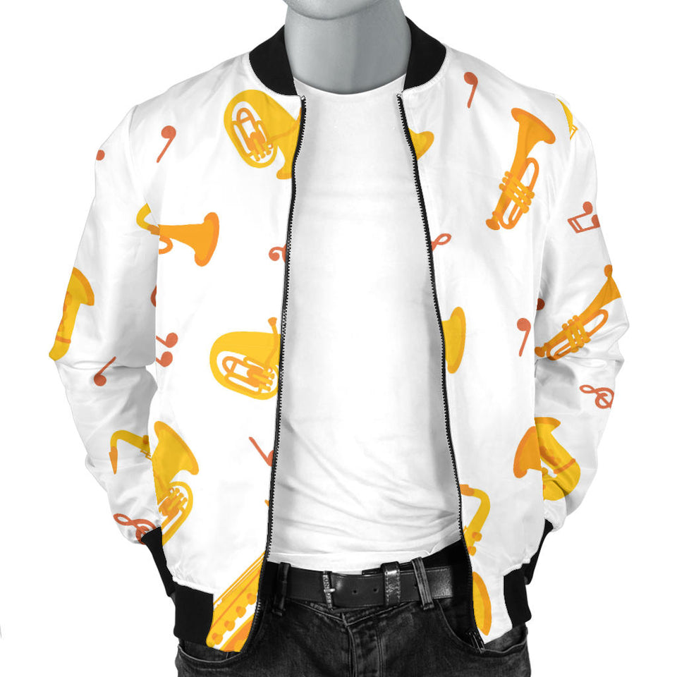 Saxophone Pattern Theme Men Bomber Jacket