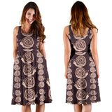 Snail Pattern Print Design 03 Sleeveless Midi Dress