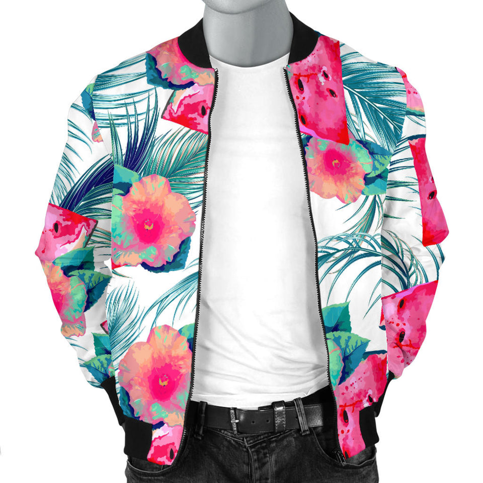 Watermelon Flower Pattern Men Bomber Jacket