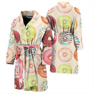 Donut Pattern Men Bathrobe